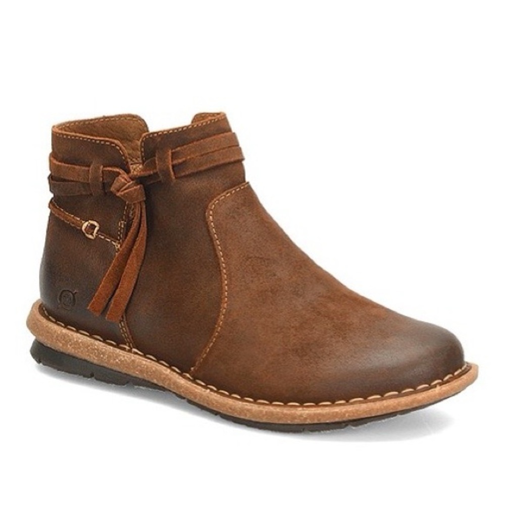 BORN Wynter Strappy Brown Leather Ankle Boots 10 - Picture 14 of 14